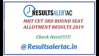 MHT CET CAP 3rd/ Third Round Seat Allotment Result 2019