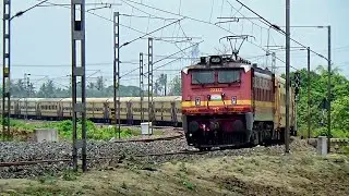 Long route Express Trains passing through 90&deg; huge Rail Curve