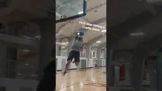 First time hitting a Cradle Dunk! Rim was above 10' too 🥲 #basketball #dunk #dunking #jump