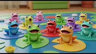 Nine Little Toy Frogs Croak Croak Croak | Toy Animal Sounds & Counting Rhyme