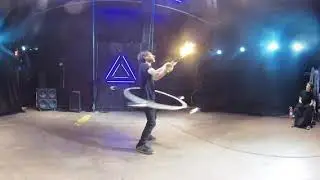 VR360 Jacqueline fire torches and hulahoop @insta360 @flowjuggle