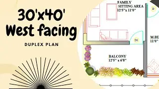 30x40 West Facing 4BHK Duplex House Plan | Car Parking, Balcony, Puja Room & Inside Staircase Design