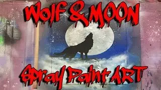 [TUTO] Loup hurlant à la lune SPRAY PAINT ART en français 🎨🌕