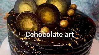 Chocolate art. easy chocolate garnishing for cake/pastries and brownie #chocolate #chocolateart