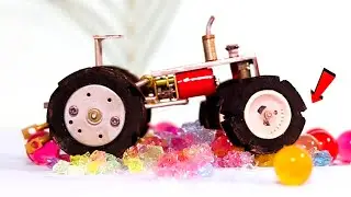Crushing things with mini tractor | asmr video