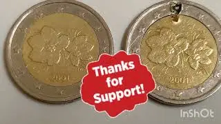 COIN 2 EURO 2001 FINLAND ERROR. MOEDA 2 EURO 2001 FINL&Acirc;NDIA COM V&Aacute;RIOS ERROS.