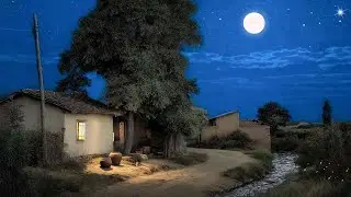 Quiet Countryside Evening Sounds | Nostalgic Piano & Crickets for Deep Sleep and Insomnia Relief