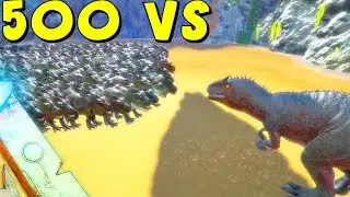 ARK Survival Evolved - 500 T REX VS GIGANOTOSAURUS ( AFTER GIGA NERF ) | ARK Battle Gameplay
