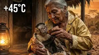 Trapped in +45&deg;C Heat: Elderly Woman Gave Her Last Water to a Thirsty Monkey💔🐒