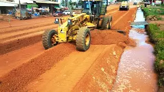 Completed Processing Best Action of Skillful Grader building Road Base In Countryside | GradingX