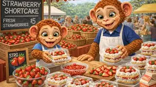 Monkey Farmer&rsquo;s Strawberry Harvest Turns Into Chaos! 🍓🚜 | Farm Tractor Accident | Echo of Paws