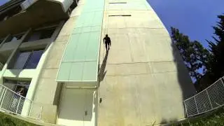 Man Walking Down the Side of a Building, UCLA