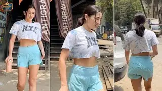Sara Ali Khan Spotted Post Gym Session At Antigravity Gym Juhu