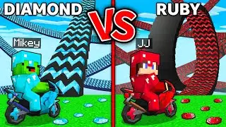Mikey DIAMOND vs JJ RUBY Trampoline in Minecraft ! (Maizen)