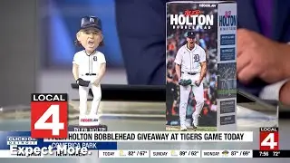 Tyler Holton bobblehead giveaway at Detroit Tigers game
