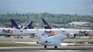 Air Alsie Dassault Falcon 7X [OY-JDE] lands in Anchorage