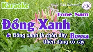 Karaoke Đồng Xanh | Bossa Nova | Tone Nam (Dm,Tp:107) | Quốc Dân Karaoke