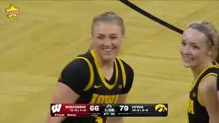 On Iowa's Senior Day, Lucy Olsen leads with 22 points, Hannah Stuelke adds 21 points vs Wisconsin