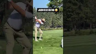 Does Jason Kelce have a good golf swing? 😳 #jasonkelce #newheightspodcast  #golf #philadelphiaeagles