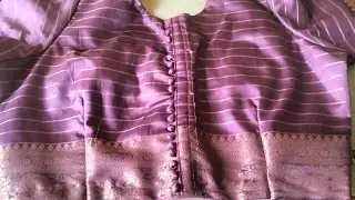 Beautiful back neck potli button blouse designs 