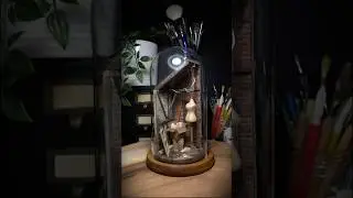 i built a miniature attic full of secrets for the spooky lovers 🖤 #handmade #scratchbuilt #diorama