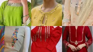 Mirror work neck designs for kurties| mirror work neckline designs ideas 2022