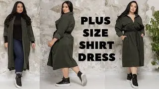 How to style a plus size shirt dress. Best PLUS SIZE winter outfit.