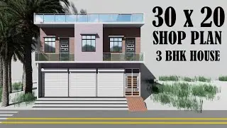 30x20 market house plan # 30 By 20 shop plan # 30*20 house plan