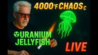 We Made a Jellyfish from RADIOACTIVE Glass! (Live Glassblowing)