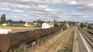 Train citerne Lineas en Gare de Nesle avec une BB 75000