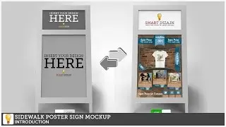 Sidewalk Poster Sign Mockup Help Intro
