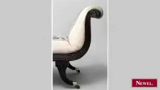 Antique English Regency mahogany backless recamier with
