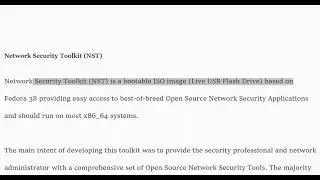 What is Network Security Toolkit? NST explained