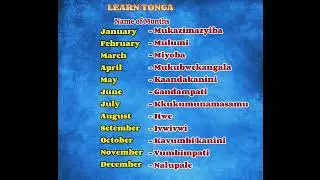 LEARN TONGA/CHITONGA. Part 4. Name of Months