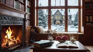 You’ll Stay Longer ❄️ Cozy Winter Piano Jazz LIVE with Fireplace Coffee Shop Ambience