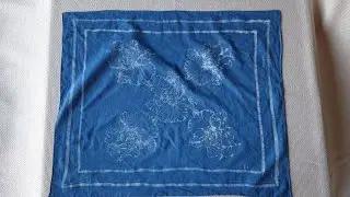 Making batik cotton scarves using natural Indigo