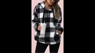 Yanekop Womens Hoodies Sherpa Pullover Sweater Fuzzy Fleece Sweatshirt Oversized Hoodie Cozy Outerwe