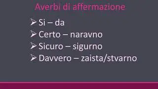Avverbi-Prilozi u Italijanskom jeziku