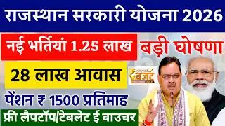 Rajasthan Budget 2026: 1.25 लाख नई भर्ती, फ्री टैबलेट और ₹1500 पेंशन | Rajasthan Sarkari Yojana 2026