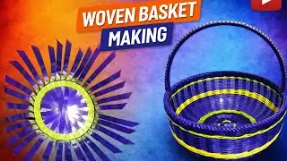Amazing Plastic Cane Basket Making | Step by Step Easy Basket DIY