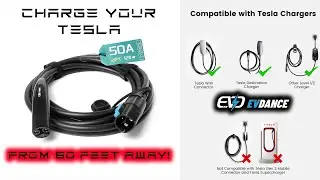 CHARGE YOUR TESLA from 60 FEET AWAY! EV Dance Extension Charging Cable!