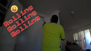 Final coat Roll Dulux wash and wear low sheen paint on walls