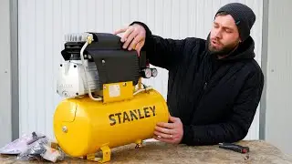 Compresor orizontal profesional 24 L, 8 Bar si 222 l/min, Stanley D211/8/24
