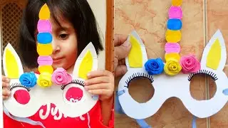 Unicorn mask paper craft / how to make unicorn mask 🎭 #unicornmask #unicorn #paperunicornmask