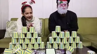 Merry Christmas 🎁🎄 Cup stacking Game | Vlog #14#delhi#christmas#games#vlogging#santa #secretsanta