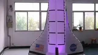 attractive design inflatable rocket modle with ledding for stage front decoration