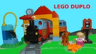 Видео для детей. Поезд Лего. Поезд Лего Дупло. LEGO My First Train 10507 Duplo Steam Train