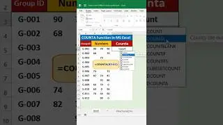 COUNTA Formula in Excel || Excel Basic #shorts #excel #exceltutorial