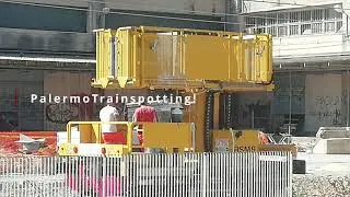 Carrelli cantiere nella nuova galleria di Palermo e ALn668 in arrivo da Giachery a Notarbartolo.