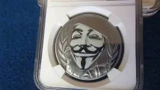 2016 Cook Islands 1 oz .999 Silver Guido Guy Fawkes Mask NGC PF70 ANONYMOUS anon vendetta